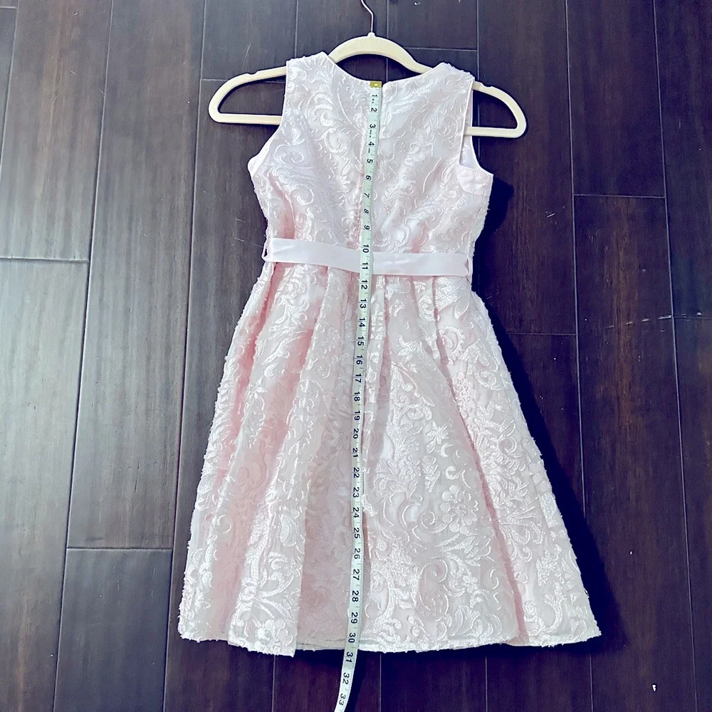 Monsoon dress party dress shimmery fabric, lined, belt & bow size 11